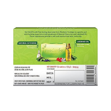 Medimix Ayurvedic Natural Glycerine Bathing Bar, 125 g (4 + 1 Offer Pack)